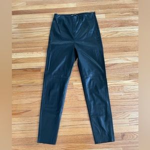 ZARA black high rise faux leather legging in size medium